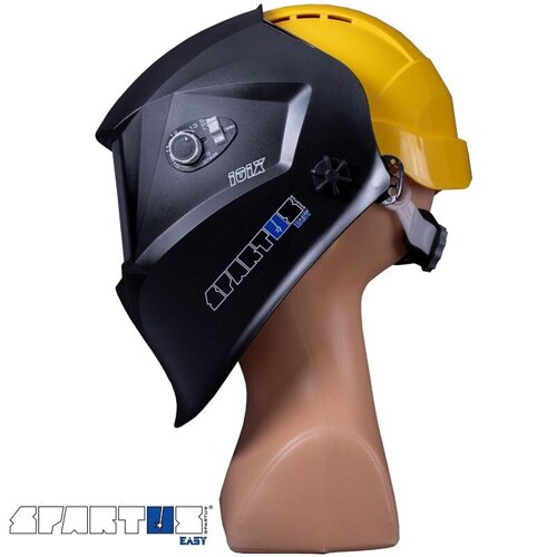 Selbstverdunkelnder Gesichtsschutz Spartus Easy 101X mit Helm und Adapter